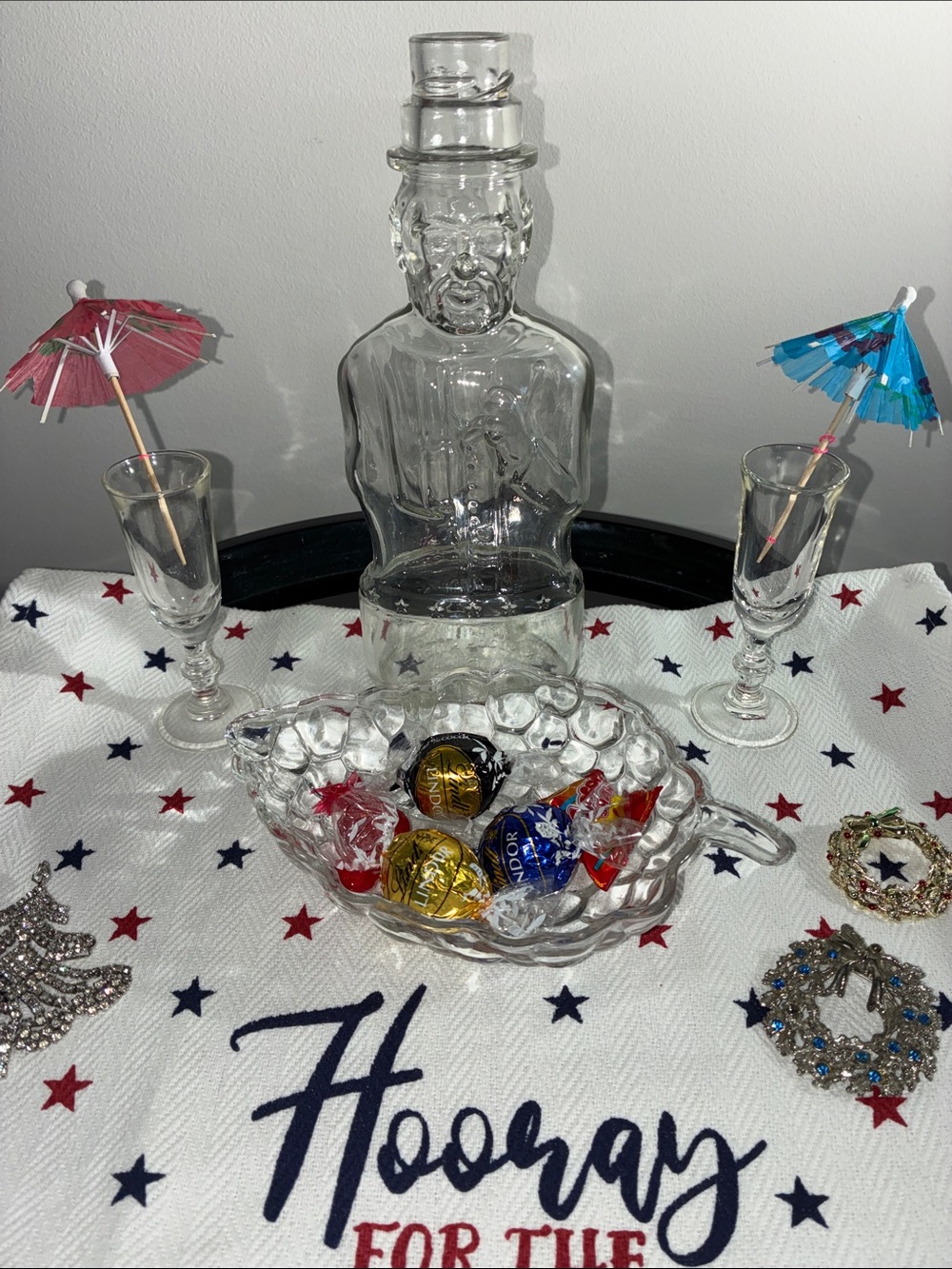 Lincoln Bottle clean w/no sticker or cap-4 pc Set - VINTAGE